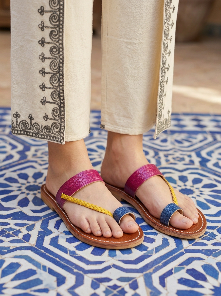 Ensemble lin marocain brodé